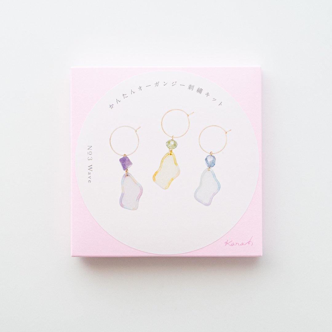Organza embroidery kit_03. wave - 耳环/耳夹 - 绣线 