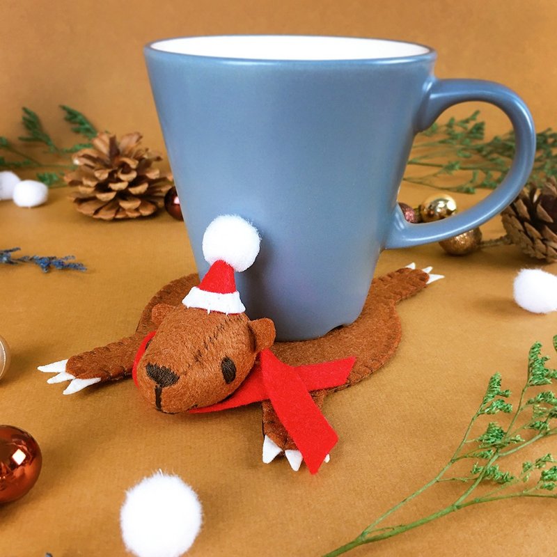 【圣诞礼盒】熊皮杯垫 圣诞熊 四个色 期间限定 - 杯垫 - 聚酯纤维 多色