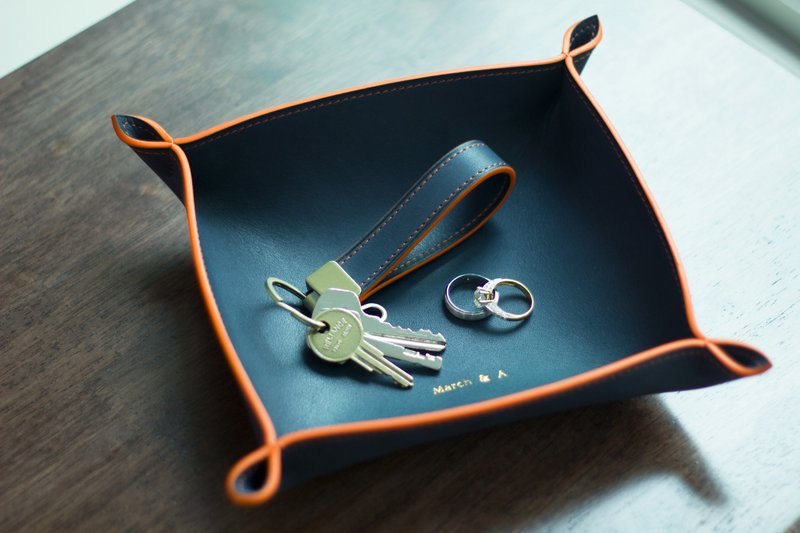 Leather Tray Gift - Leather tray for Wedding Gifts, Husband - 收纳用品 - 真皮 蓝色