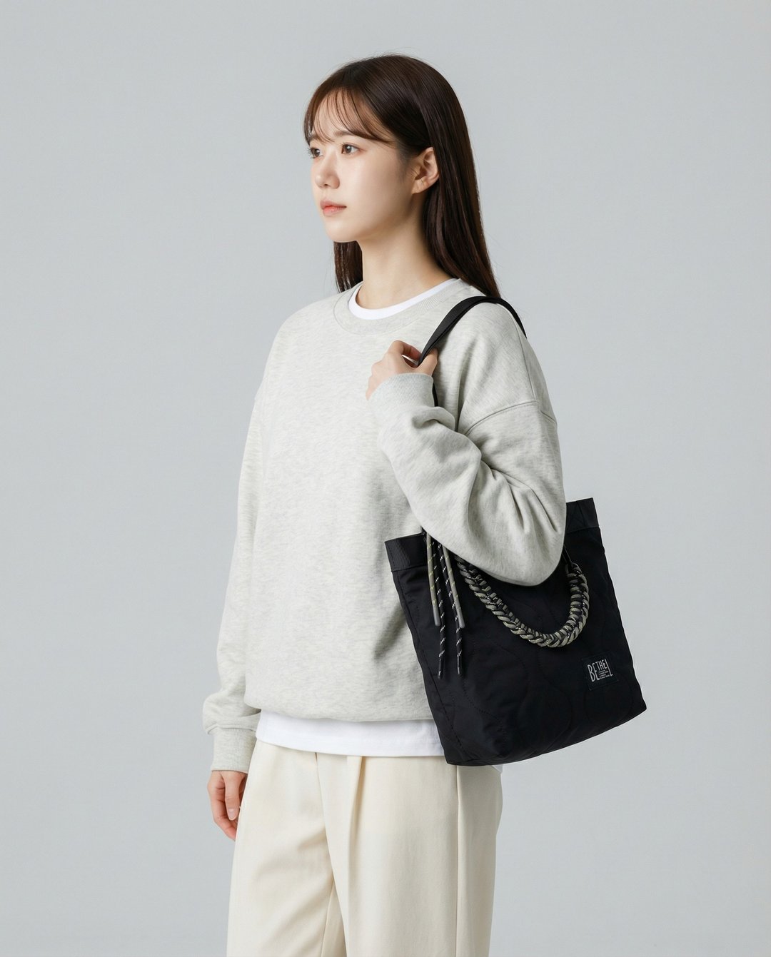 手工挂绳 2 合 1 Tote Bag (细 Size) - 手提包/手提袋 - 聚酯纤维 