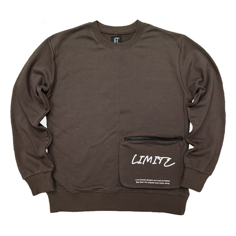 L.I.M.I.T.E - 男装拉錬袋卫衣, 深灰色 - 男装上衣/T 恤 - 棉．麻 灰色