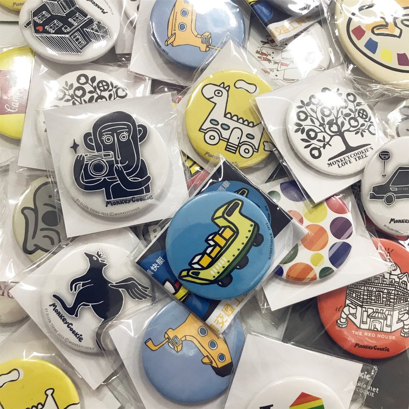 惊喜混搭组 胸章磁铁  共12入 | MonkeyCookie - 徽章/别针 - 其他金属 银色