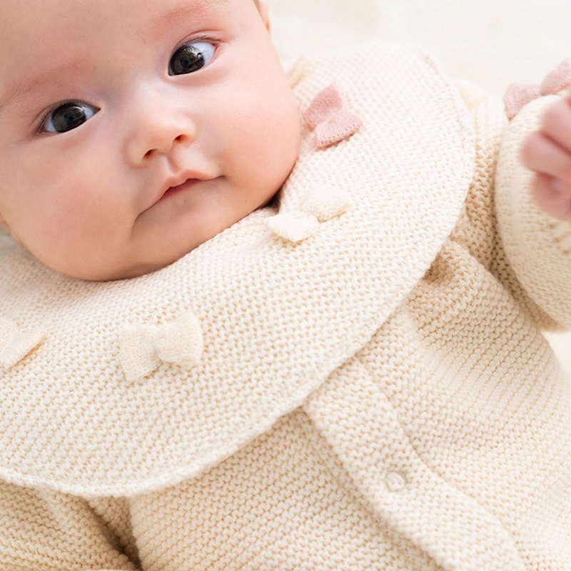 [新品上市!!] Y-1390g 100%有机棉针织围兜 日本制 - 围嘴/口水巾 - 棉．麻 