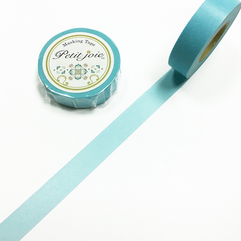 NICHIBAN Petit Joie 和纸胶带【无地素色-天蓝 (PJMT-15S057)】 - 纸胶带 - 纸 蓝色