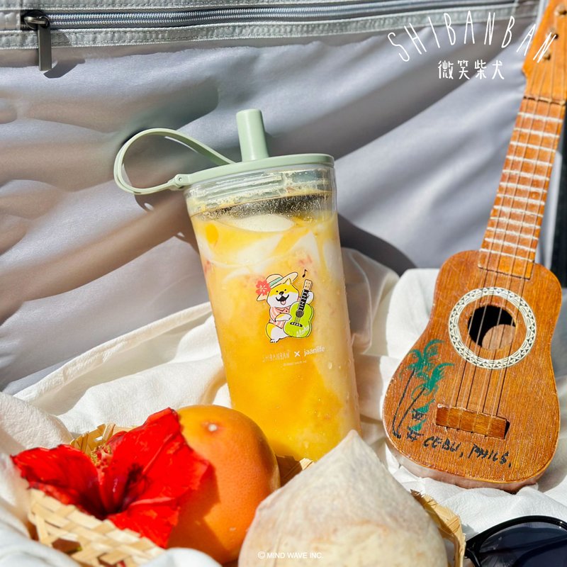 微笑柴犬联名款 Eacy Cup  - 就想去夏威夷 吸管杯 大容量环保杯 - 水瓶/水壶 - 塑料 绿色