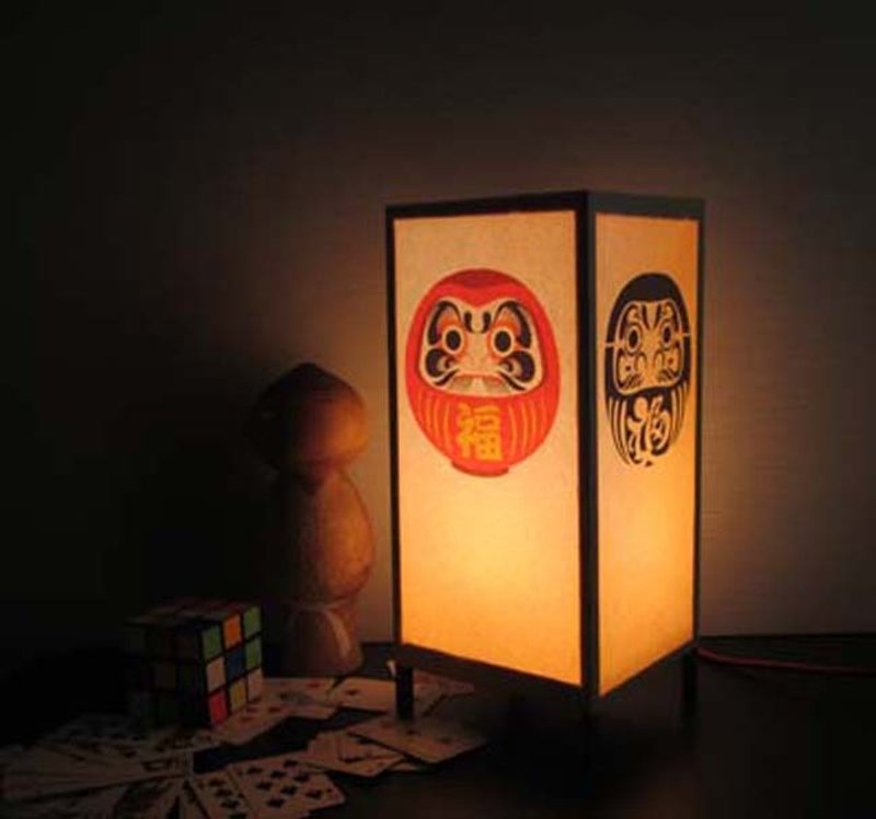 "Staring contest of Dharma" shine-Healing Light No. 3 desk stand for peace - 灯具/灯饰 - 竹 黄色