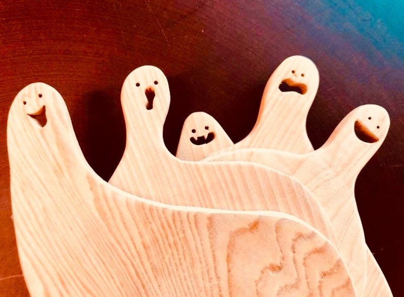 台湾桧木表情包杯垫 - 杯垫 - 木头 