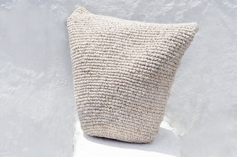 手织棉线钩织侧背包 / 肩背包 / 手编包 / 斜背包 / 编织包-原味 - 侧背包/斜挎包 - 棉．麻 卡其色