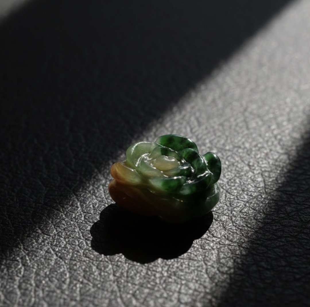 三彩翡翠牡丹花 | 裸石 | 天然缅甸玉翡翠A货 | 送礼 - 其他 - 玉石 多色