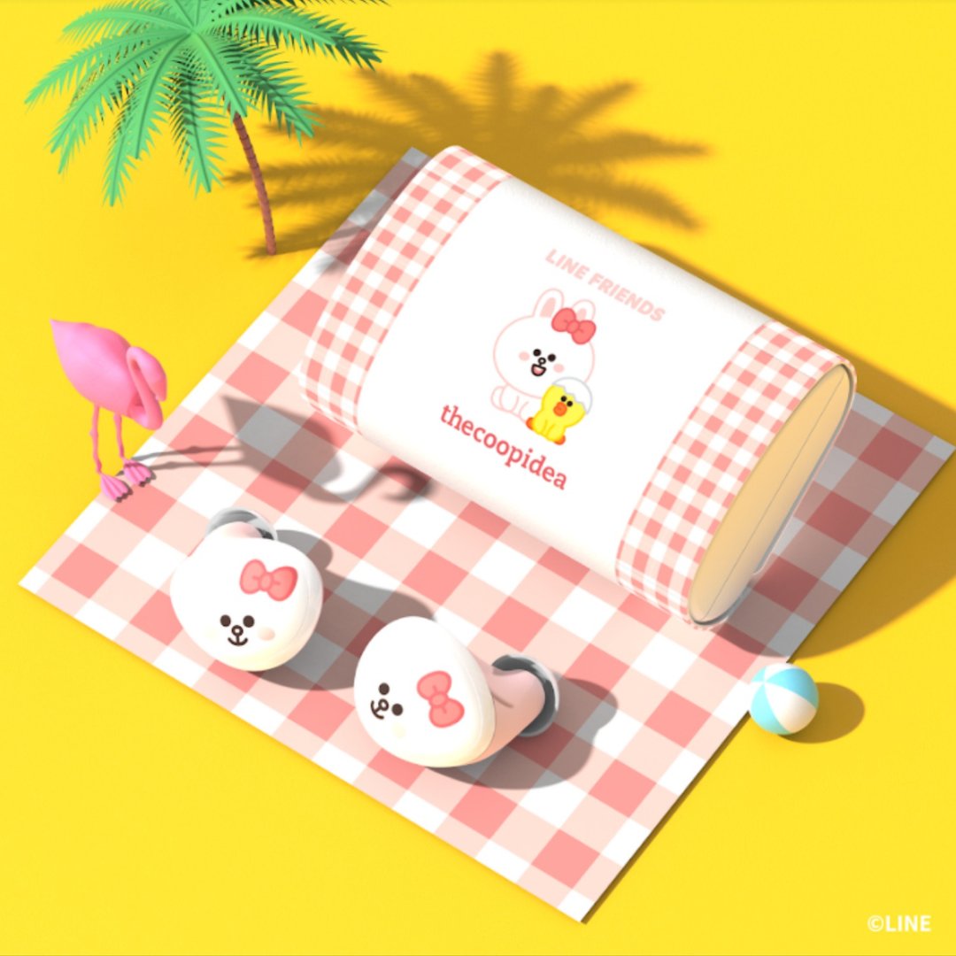 LINE FRIENDS MEETS thecoopidea BEANS+ 无线耳机 | MINI CONY - 耳机 - 其他材质 粉红色