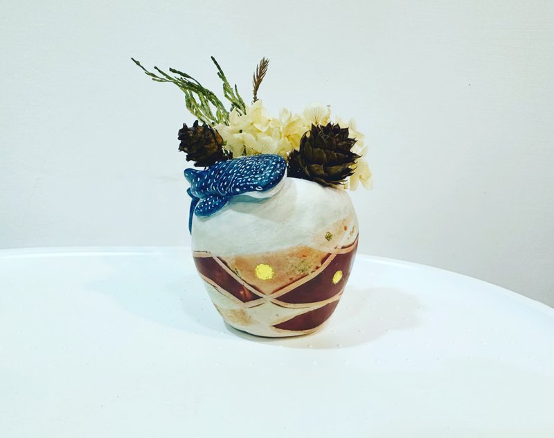 鲸鲨熏烧陶瓶 - 花瓶/陶器 - 陶 