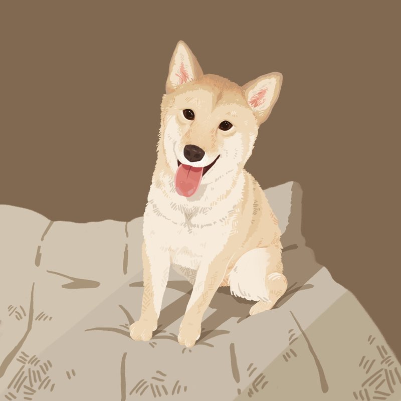 【菊岛一隅】宠物精致版似颜绘 电子档|毛小孩 猫 狗 鸟 刺猬 兔 - 订制画像 - 其他材质 