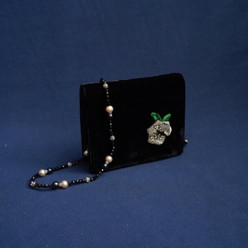 valentino 黑丝绒意大利古董包vintage 中古包 - 侧背包/斜挎包 - 其他材质 黑色