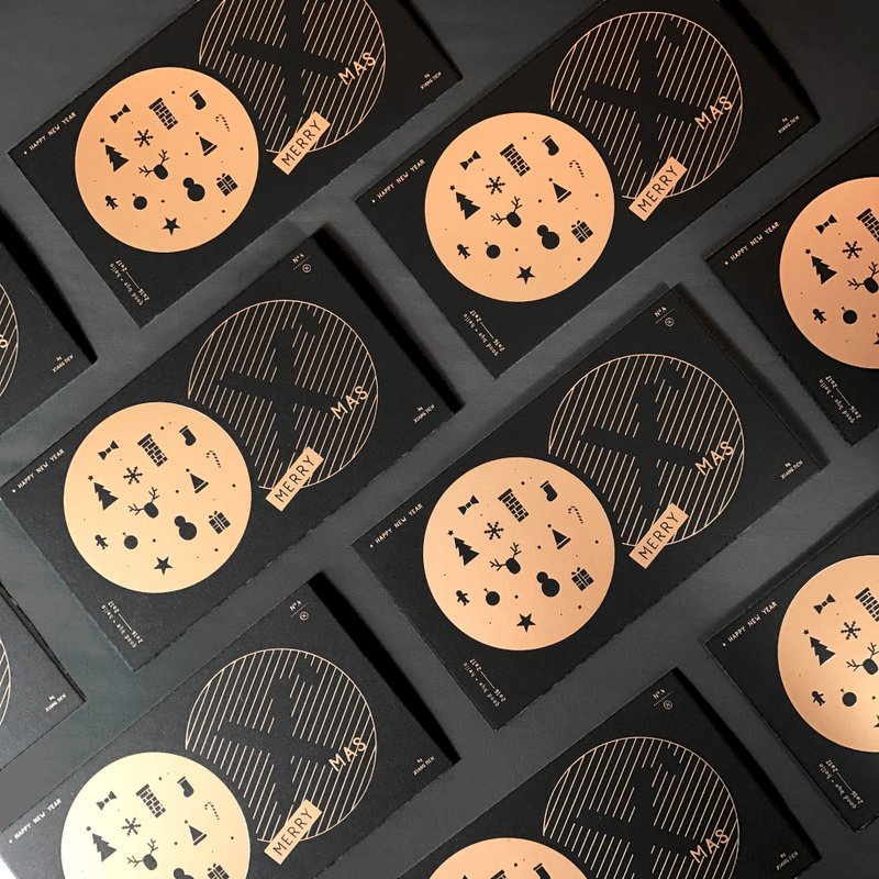 B&G ICON /CHRISTMAS CARD【黑/金_圣诞卡】 - 卡片/明信片 - 纸 黑色