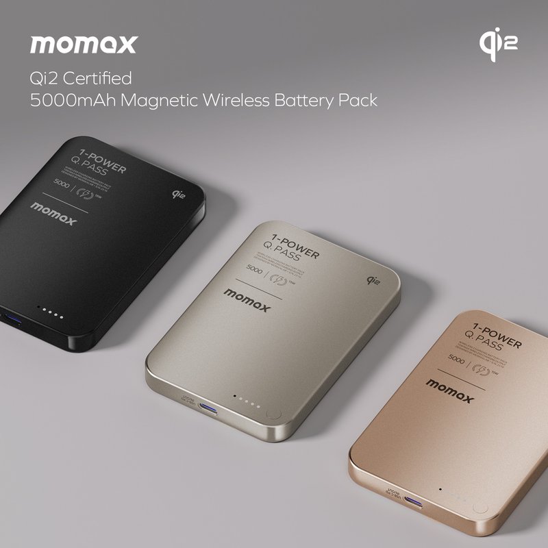 Momax 1-Power Q.Pass 5000mAh Qi2 磁吸流动电源 IP129Q2 - 充电宝/传输线 - 其他金属 多色
