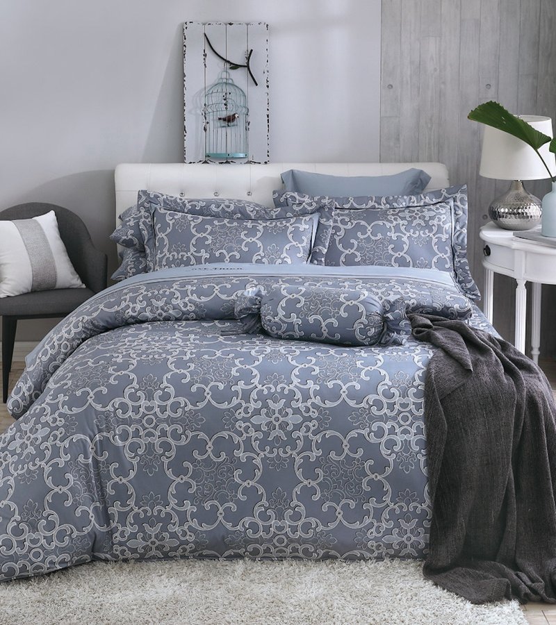 【R873 现代欧风】100% 40支精梳棉 七件式全套组 - 寝具 - 棉．麻 灰色