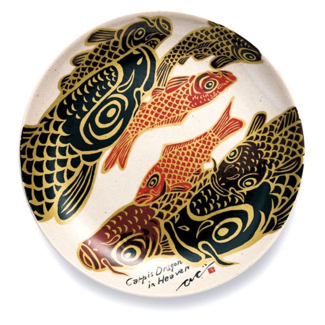 画盘 - Carp is Dragon in Heaven - 盘子/餐盘/盘架 - 瓷 多色