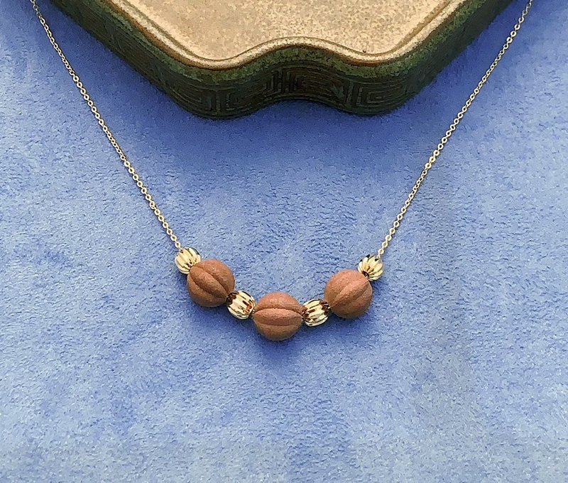 东方芯韵 | 碧玺-宝石能量香珠 |热恋玫瑰香方| 瓜楞珠 时尚项链 - 项链 - 植物．花 