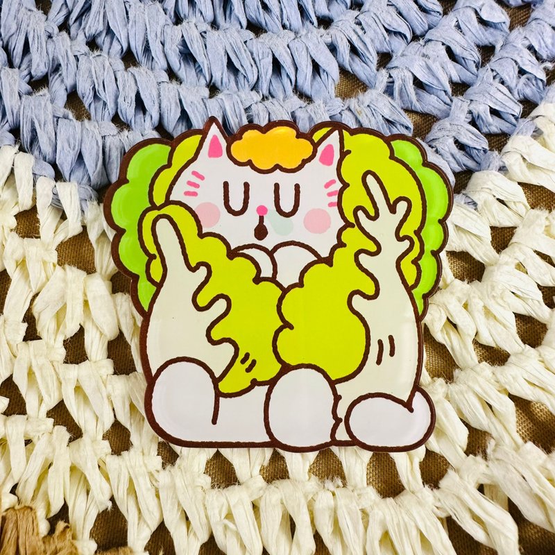 Kingnekosan 压克力造型别针 Kiyo大白菜 - 胸针 - 塑料 绿色