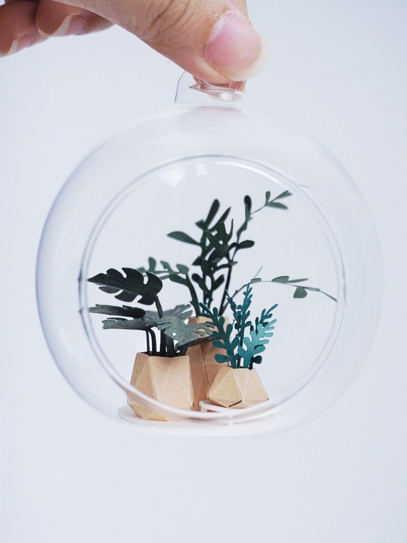 Paper Miniature set of plats pots - 植栽/盆栽 - 纸 绿色