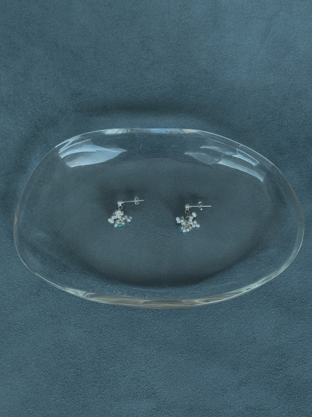 Coral Petite Earring Blue (925 Silver) - 耳环/耳夹 - 其他金属 蓝色