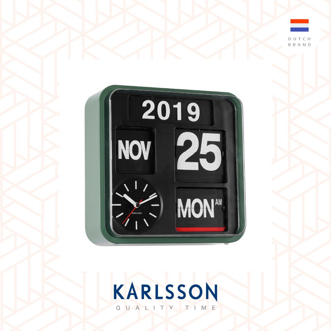 荷兰Karlsson 24.5cm Flip wall/table clock Green/Black - 时钟/闹钟 - 塑料 绿色