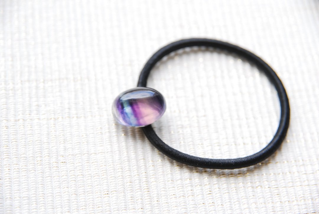 Fluorite Hair Tie B - 发饰 - 半宝石 紫色