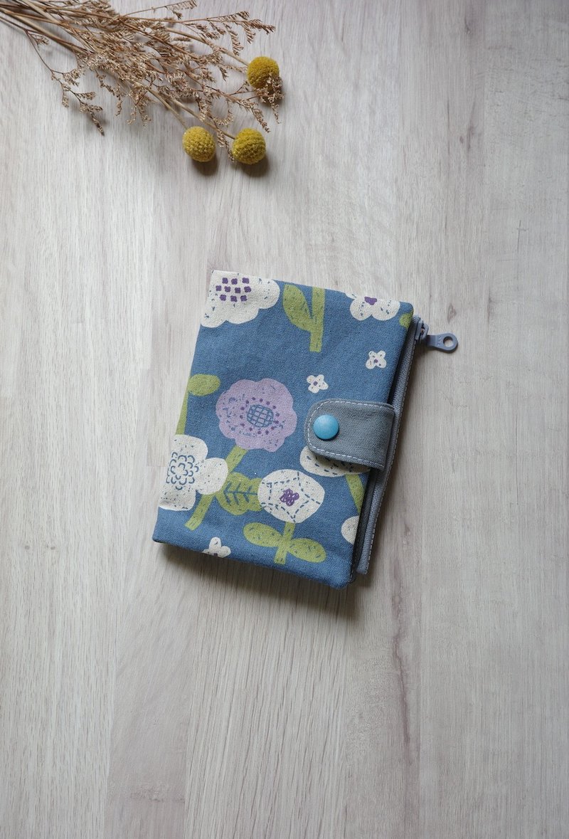 蓝底花花 - 护照套 护照夹 | 海柏手作 - 护照夹/护照套 - 棉．麻 