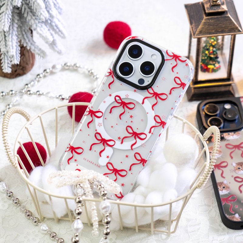 定制化 | 蝴蝶结 Red Ver. 透明 MagSafe 手机保护殻 - 手机壳/手机套 - 塑料 