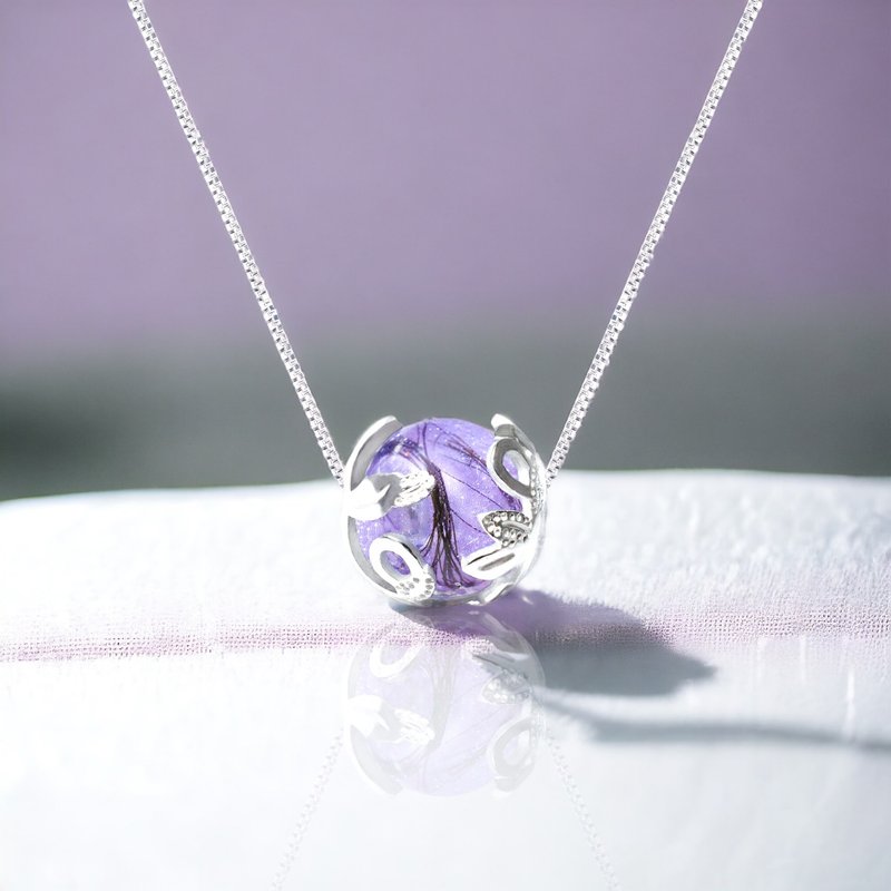 【订制胎毛项链】弥月礼物*出生纪念*纯银胎毛项链_花苞款(五色) - 项链 - 宝石 银色