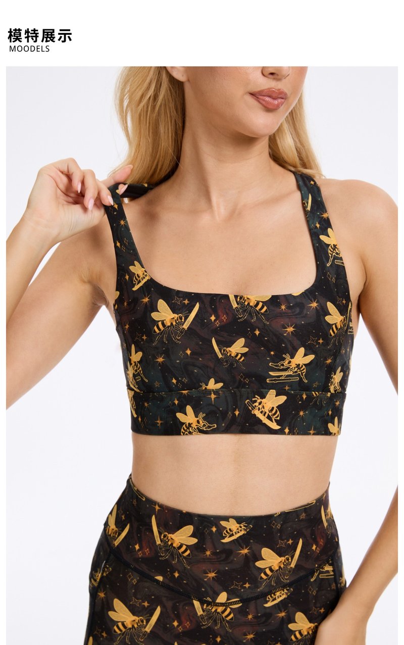 【SILVERWIND】特色力量印花高强紧身裤速干跑步健身瑜伽文胸女 - 女装运动内衣 - 环保材料 多色