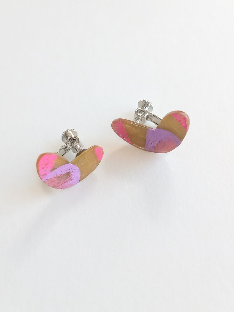 Kakera Clip-On Moyo - 耳环/耳夹 - 塑料 金色