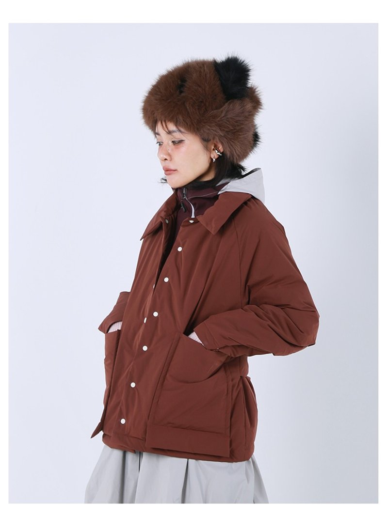 薄款羽绒服女户外休闲工装上衣 - 女装休闲/机能外套 - 其他材质 