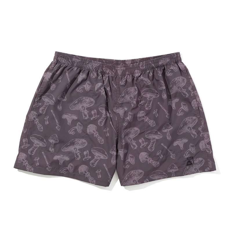 日本限定POLER NYLON WIDE STUFF SHORTS 尼龙宽版短裤 /印花黑棕 - 男士短裤 - 尼龙 黑色