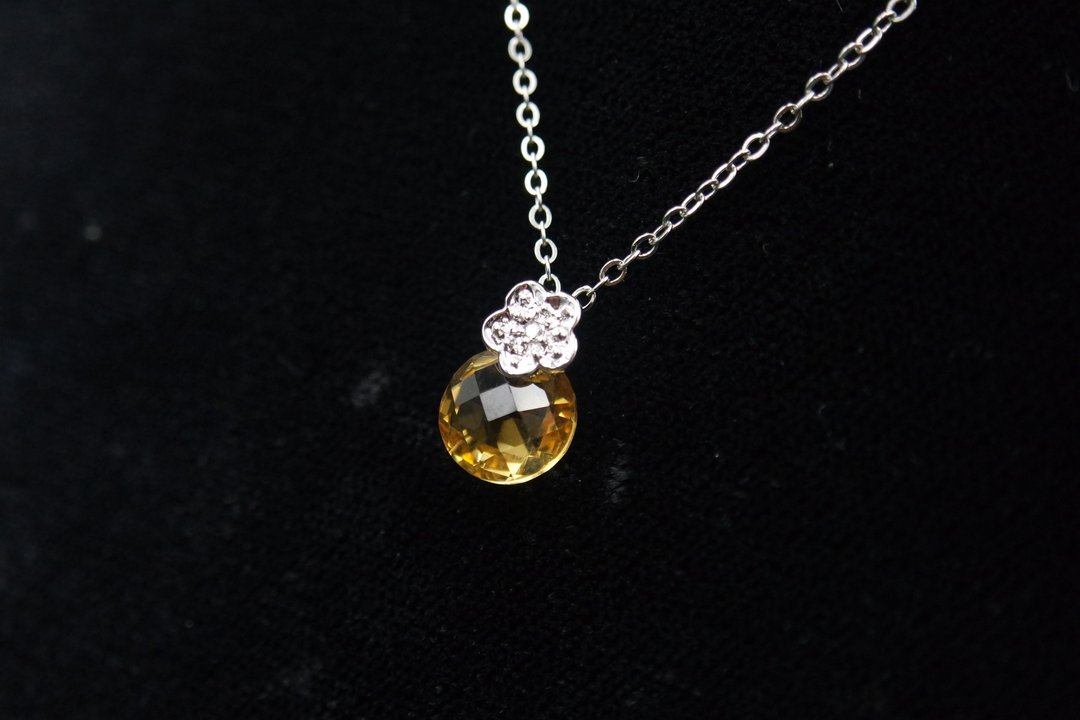 Lumière 绽光花晨 天然钻石18K 黄水晶项链 - 项链 - 水晶 黄色