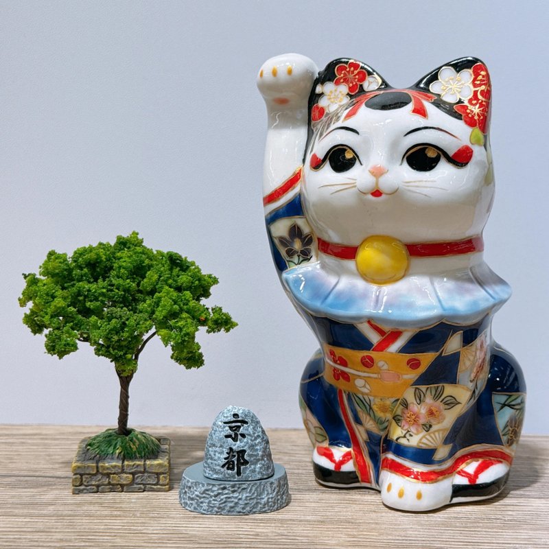【富士樱舞】日本清水烧招财猫 | 色绘 舞妓富士 樱 - 摆饰 - 瓷 多色