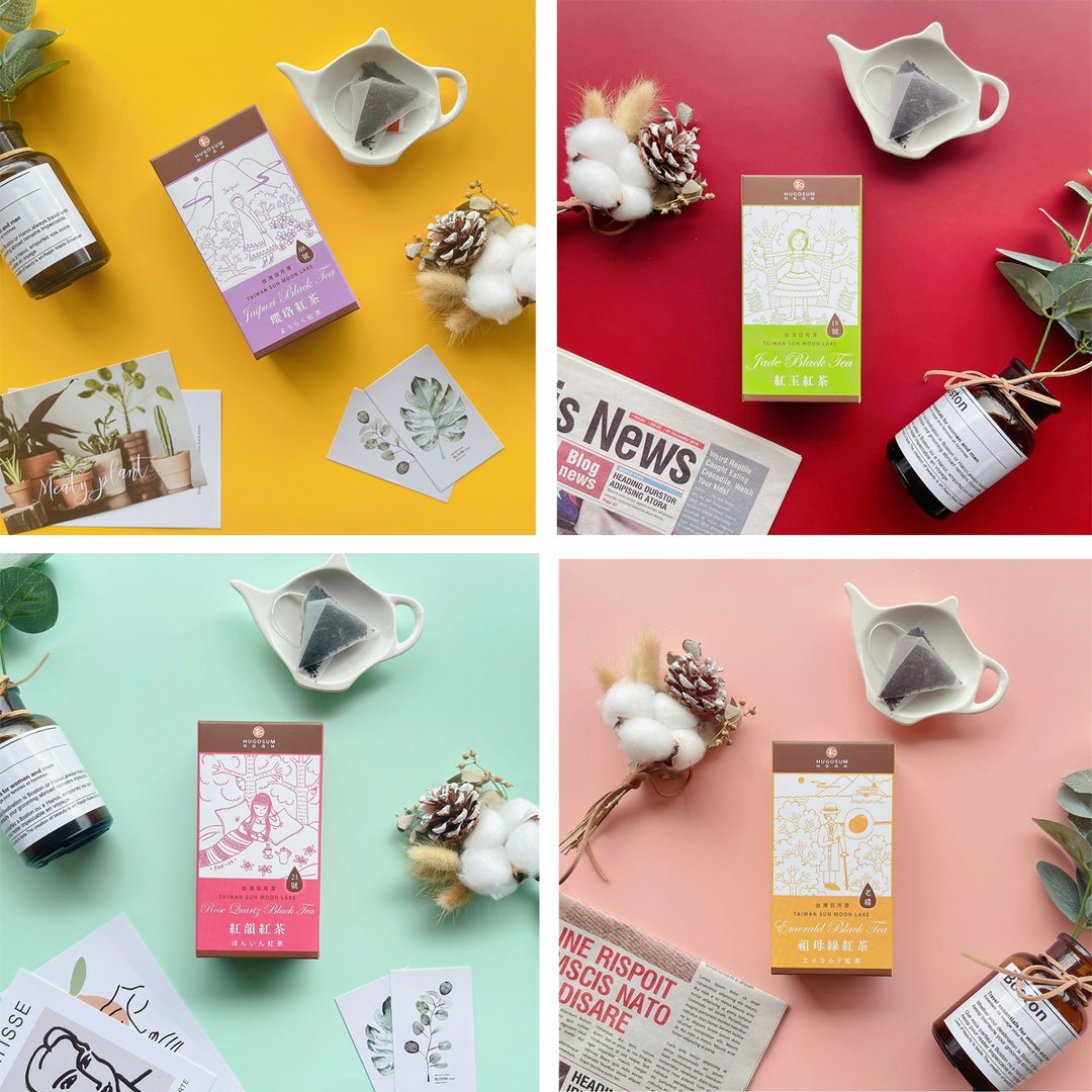 HUGOSUM 和菓森林【立体茶包】红茶故事集组 - 红茶芯芽茶包 6 入/盒*4 - 茶 - 纸 紫色