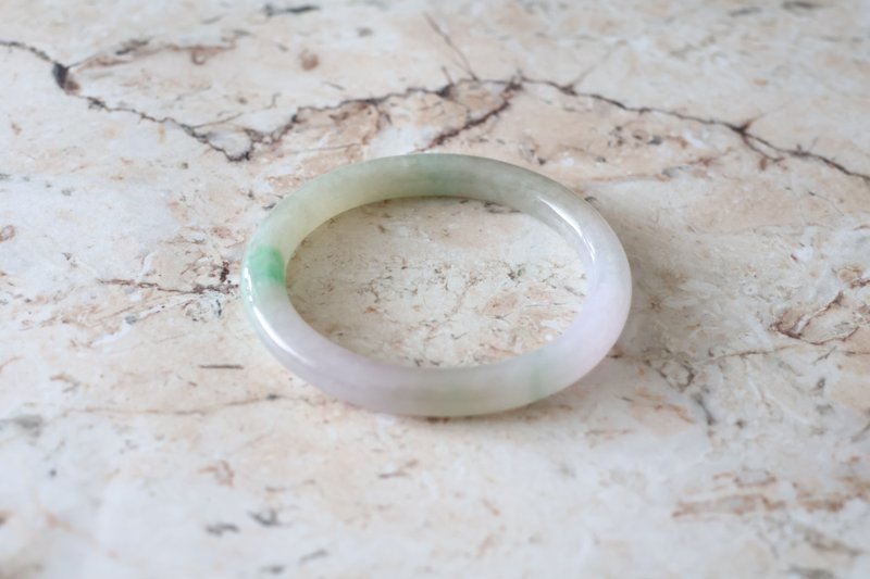 Journal-梦幻卡龙 天然A货翡翠(缅甸玉)冰粉紫x阳绿x奶黄圆条手镯 - 手链/手环 - 宝石 