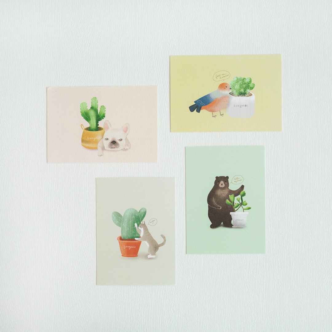 Zoogenic Postcard 动物植物明信片 | 心意卡 | 感谢卡 - 卡片/明信片 - 纸 