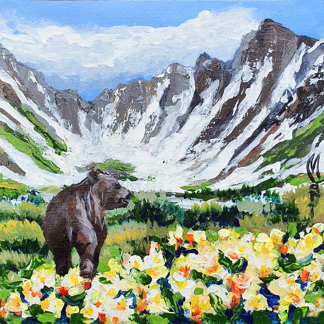 熊画堪察加雪山原创艺术风景墙艺术动物 - 海报/装饰画/版画 - 其他材质 多色