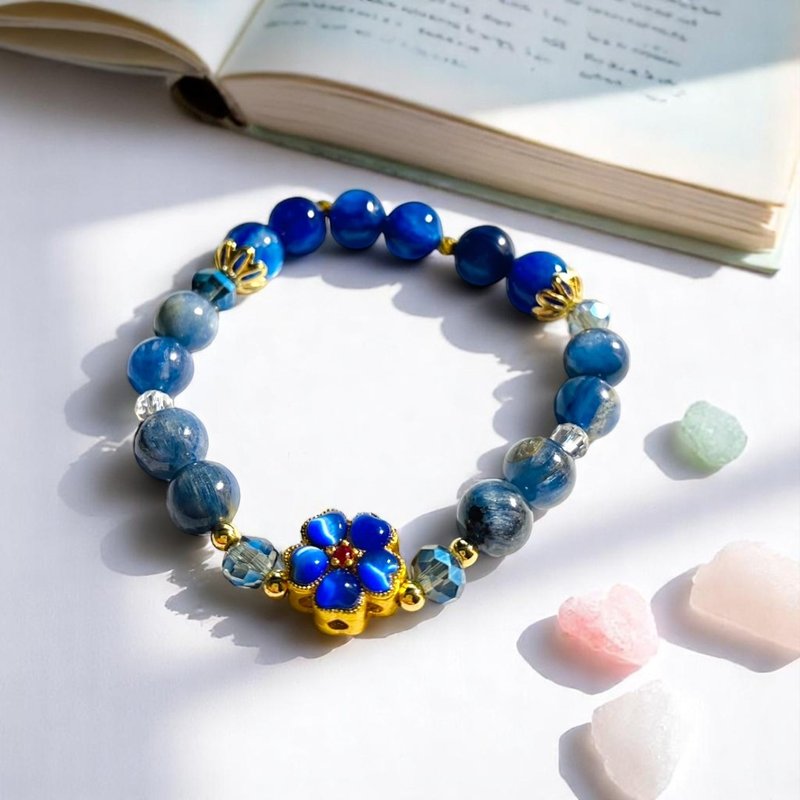 静语 蓝晶石 静心平衡 尾牙穿搭 交换礼物 圣诞礼物 水晶手链 - 手链/手环 - 水晶 蓝色
