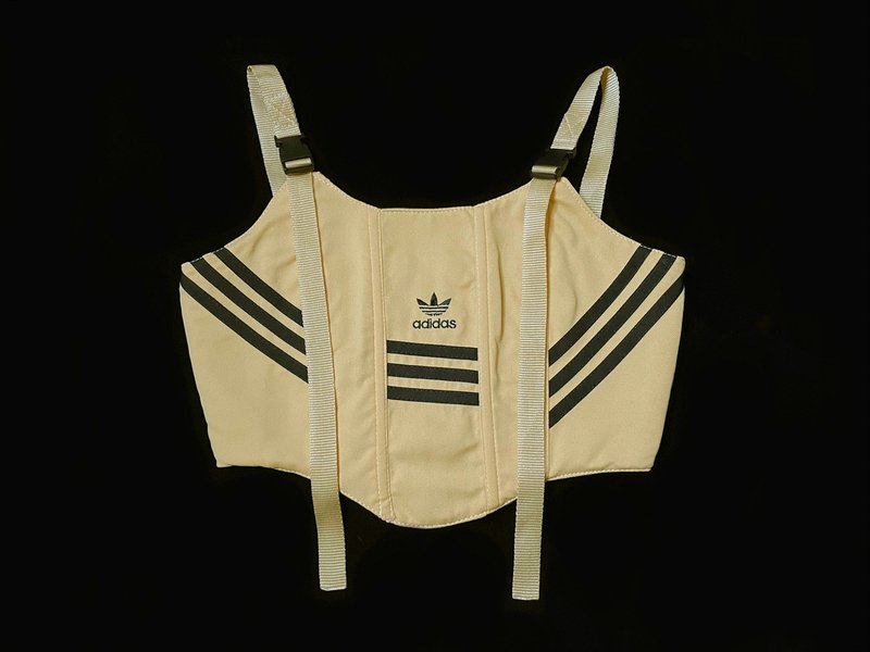 REGETHER 古着改制 adidas Originals sportswear 后绑带马甲-04 - 女装背心 - 棉．麻 黄色