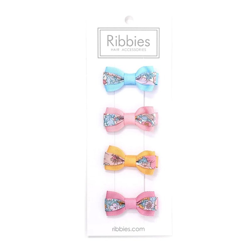 英国Ribbies 双色缎带蝴蝶结4入组-MS Pink - 发饰 - 聚酯纤维 