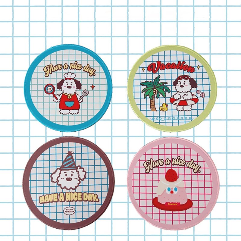 欢乐度假小狗圆形鼠标垫电竞游戏办公鼠标垫滑鼠垫 - 鼠标垫 - 橡胶 