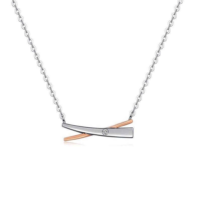 钻石14K金项链  相信爱情 - 项链 - 钻石 银色