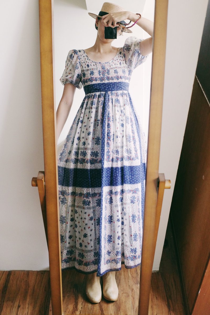 Vintage 70s 美国棉麻纱草原风洋装 - 洋装/连衣裙 - 棉．麻 