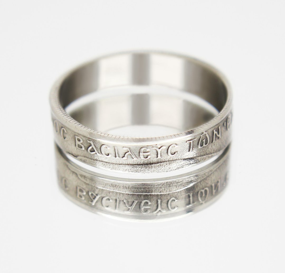 Greece Coin Ring 50 lepta 1973 coin rings for men coin rings for women - 戒指 - 其他金属 