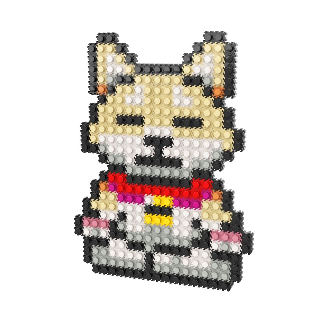 Pizel 日本招财柴犬 - 冥想 点阵像素立牌摆设 - 玩偶/公仔 - 塑料 多色