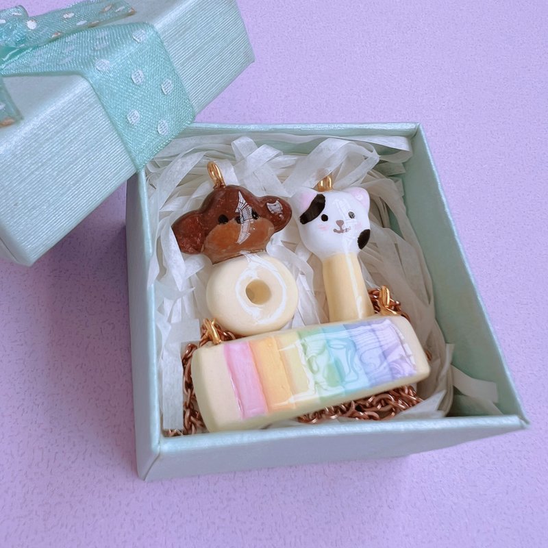 原创角色米林猫、宾滴狗  宝宝玩具满月礼、手工纪念饰品 - 项链 - 树脂 