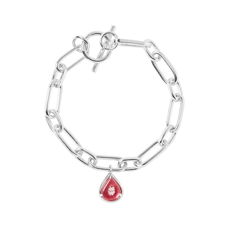 骨灰毛发琉璃纪念 纯银水滴爪镶镂空手链 - 手链/手环 - 纯银 银色